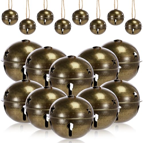 Zubebe 24 Pcs Christmas Jingle Bells Bronze