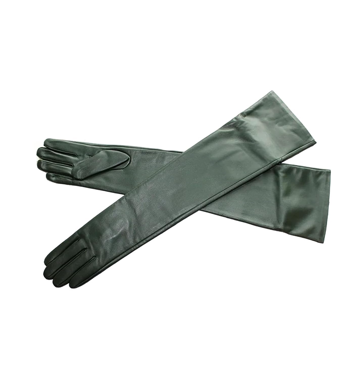 Damen Lange Lederhandschuhe Über Ellbogen Mode Schaffell Leder Touchscreen Handschuhe 60cm Fleecefutter, 50cm Fleece Lining, 9
