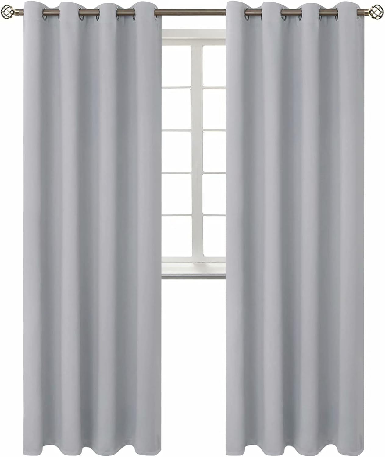 BGment Room Darkening Curtains 95 Inches Long - Grommet Thermal Insulated Drapes Window Treatment Curtains for Bedroom, 2 Panels, 52 x 95 Inch, Light Grey