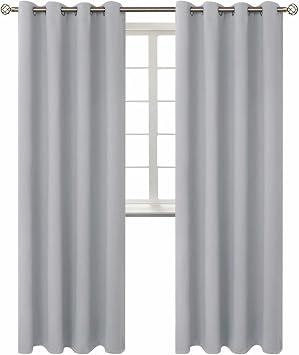 BGment Room Darkening Curtains 95 Inches Long - Grommet Thermal Insulated Drapes Window Treatment Curtains for Bedroom, 2 Panels, 52 x 95 Inch, Light Grey