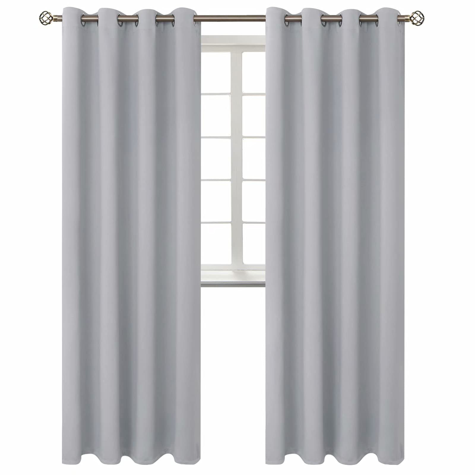 BGment Light Grey Room Darkening Curtains 95 Inch for Living Room 2 Panels