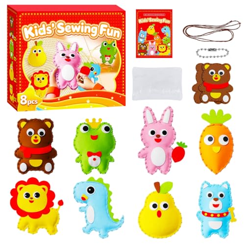 Image of PATPAT DIY Hand Sewing Stuffed Cartoon Key Charm Kit, Handmade Plush Key Charm Craft Set, Easy Stitching Sewing Kit for Kids & Adults, Fun Hands-On Activity for Parties, Groups & Creative Play