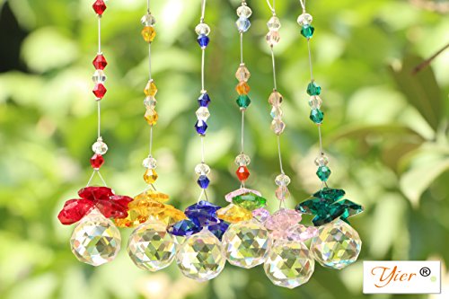 Yier® 20 millimetri lampadario di cristallo prismi Window Maker Arcobaleno Suncatcher Confezione da 6
