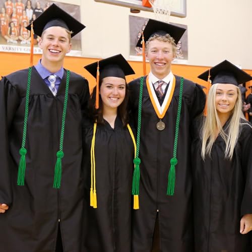 Image of Graduation Honor Cords Green Yarn Cords with Tassels for Graduation Students