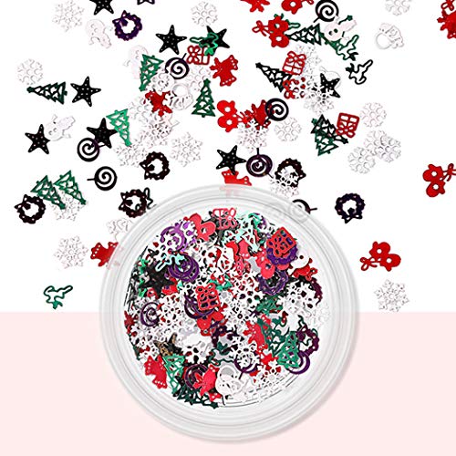 Sethexy 3D Weihnachten Nail Art Zubehör Bunt Metall Ohrstecker DIY Pailletten Funkeln Legierung für Kunst Nägel Design… – Bild 4