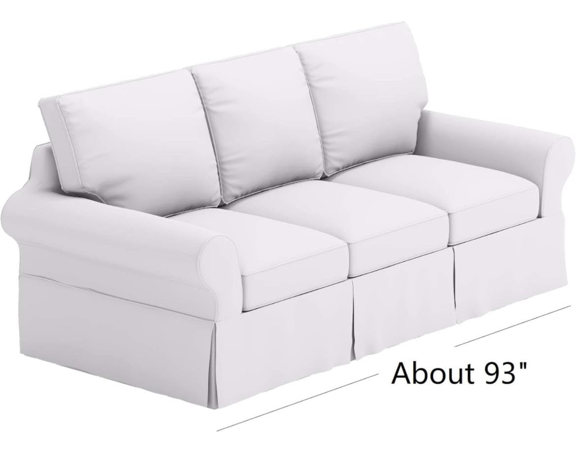 Amazon.com: The Thick Cotton Sofa Cover Only Fits Pottery Barn PB 3 Three  Basic Sofa Durable Slipcover Replacement (Grand Size Beige)