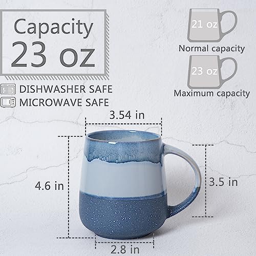 Taza de cerámica grande Bosmarlin 23 oz azul miniatura 2