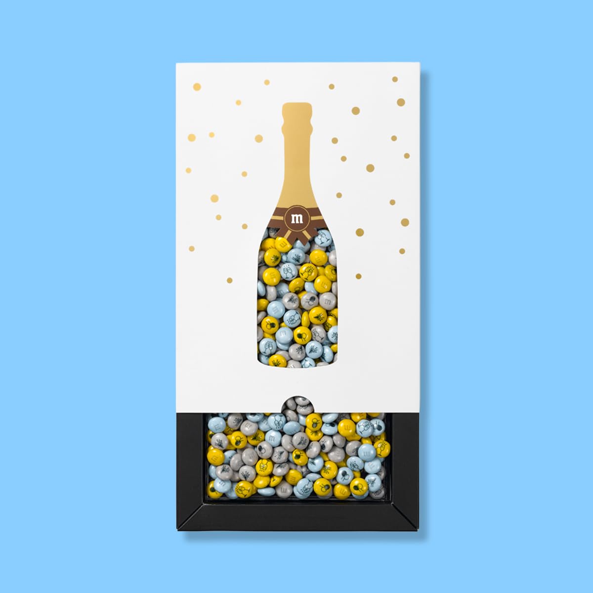M&M'S COLLECTION Choco Coffret 400g Célébration - Bonbons Chocolat au Lait Imprimés Crème, Jaune et Bleu, parfaits pour Fête, Anniversaire, Célébration