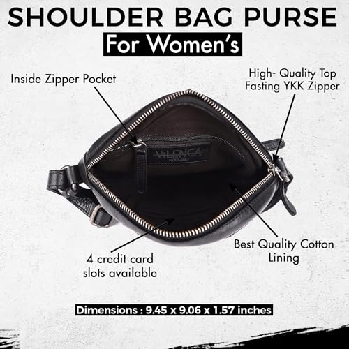 Genuine Leather Round Crossbody Bags For Women, Sling Bag For Women Crossbody Purse Trendy Casual3