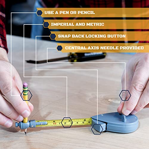 Roto Tape Compass | Rotating Tape Measure Beam Compass Alternative To Draw Arcs (Not 2 Inches Short!) #TOP4