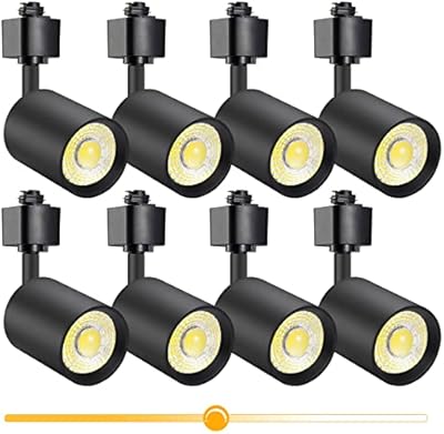 VANoopee 10W Dimmable LED Track Lighting Heads H Type Track Light Replacement Fixtures Bright 3000K Warm White Ceiling Spotlight for Accent Task Art, Flicker Free CRI90+ 24° 800lm Black, Pack of 8