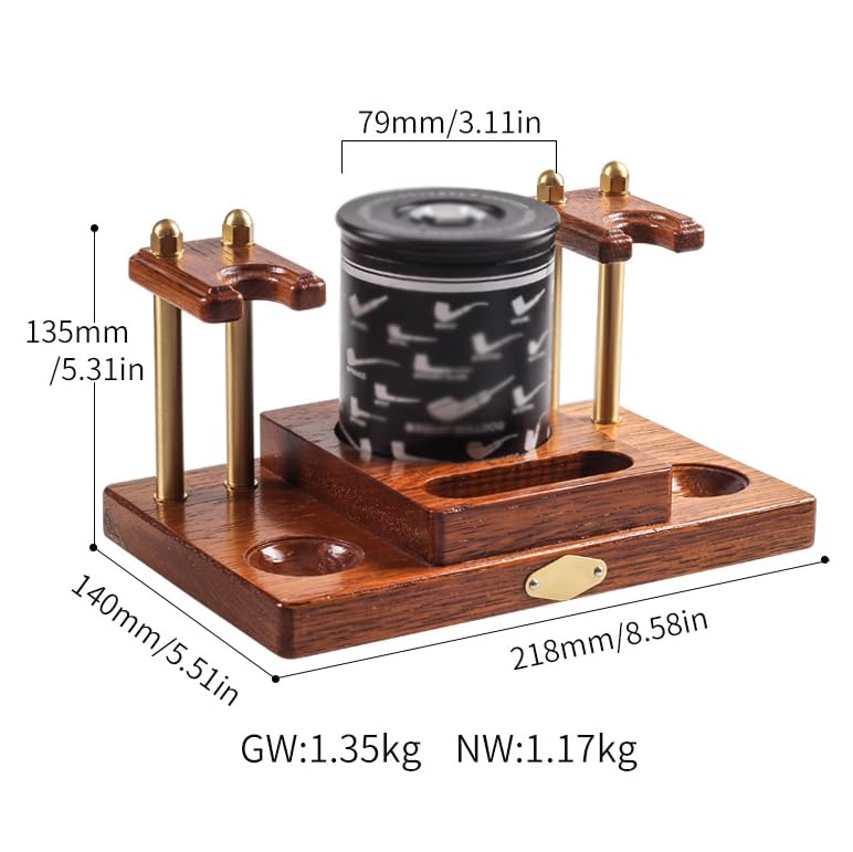 Support à cigares en bois pour 2 pipes de prestige