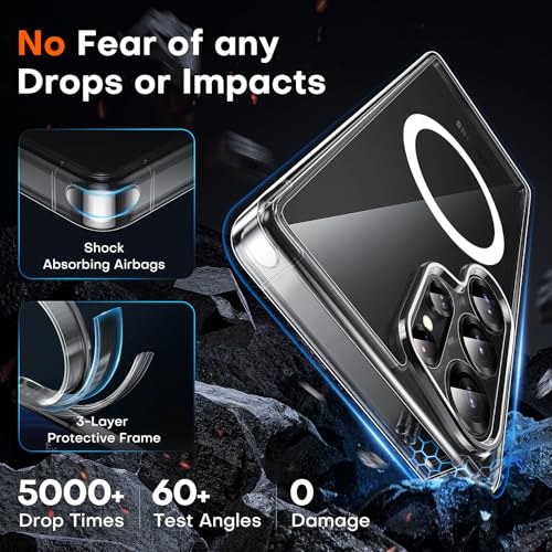 Image of TOCOL Magnetic for Samsung Galaxy S25 Ultra Case, Upgraded Full Camera Protection, Compatible with Magsafe, Drop Protection Slime Clear Cover for Samsung Galaxy S25 Ultra 6.9-Inch (Clear)