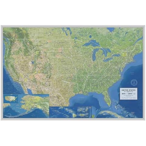 Laminated United States Ranger Map Poster | Physical Style Map | Includes The Most Legible Location Labels | 36” x 24” | Shipped Rolled in a Tube, Not Folded | Great for The Home, Office, or Classroom... Cover