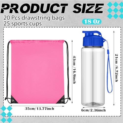 Skybooly 40pcs 17oz Water Bottles Bulk, Drawstring Backpacks, Lovely by Skybooly - Used condition - Image 2