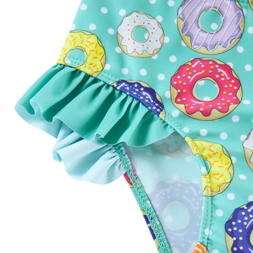 Cuddomper Girls Swimsuit One-piece Bikini Set Two Sets Matching Blue Donut Adjustable Strap Bathing Suits for Summer Beach Swimwear 4-5 Years — view 3