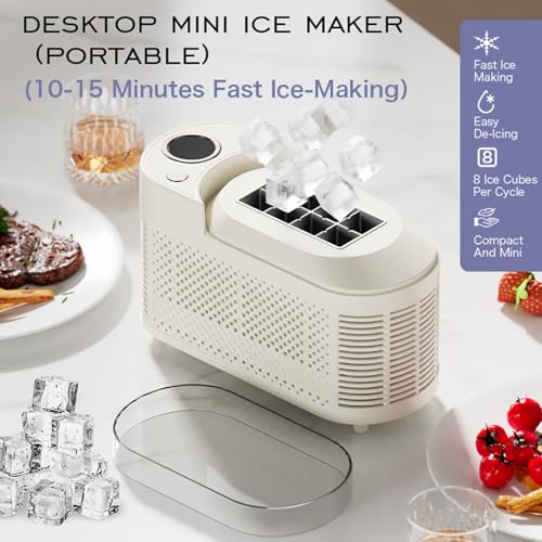 Máquina portátil para hacer hielo de 8 cubos miniatura 2