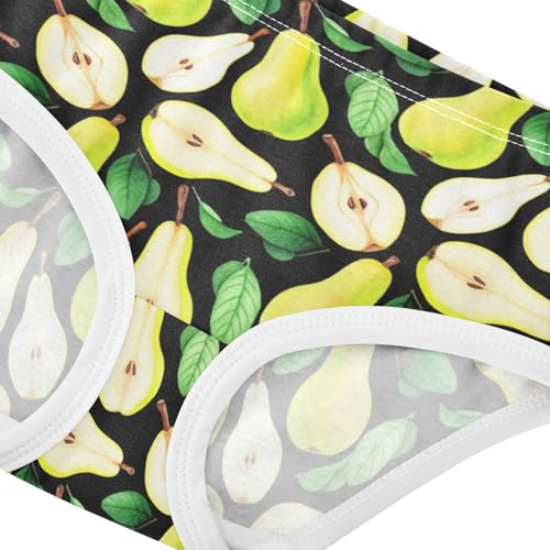Joisal Girls Underwear Toddlers 2t Cotton Panties for Girl Fun Print Undies Kids Briefs Watercolor Pears Black Green4