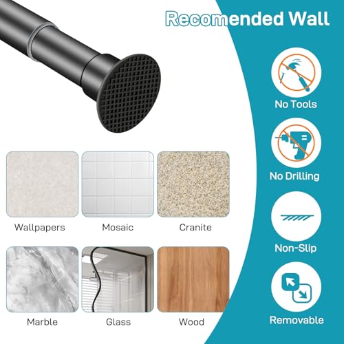 Tringle douche tension réglable 71-100 cm noire JONA SADO