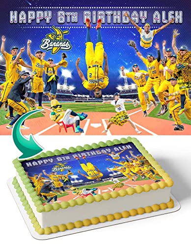 Cakecery The Savannah Bananas Baseball Edible Cake Image Topper Birthday Cake Banner 1/4 Sheet
