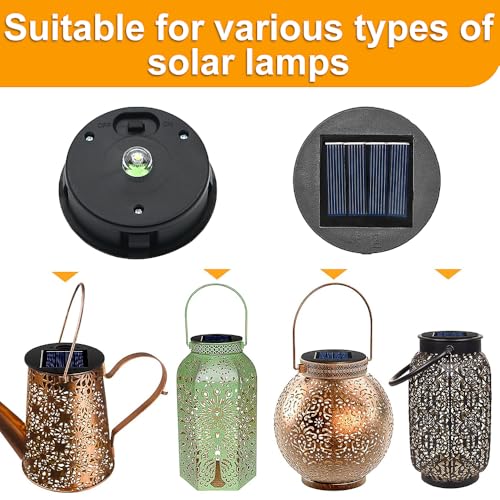 KQWVZ Solarlampen Ersatz Top, 8cm Ersatz Solarmodul Für Gartenleuchte,Solarleuchten Ersatzteile,Garten Solarleuchten Ersatzteile,Ersatz Solar LED Beleuchtung Rund Für Außen Garten Laterne Gartendeko