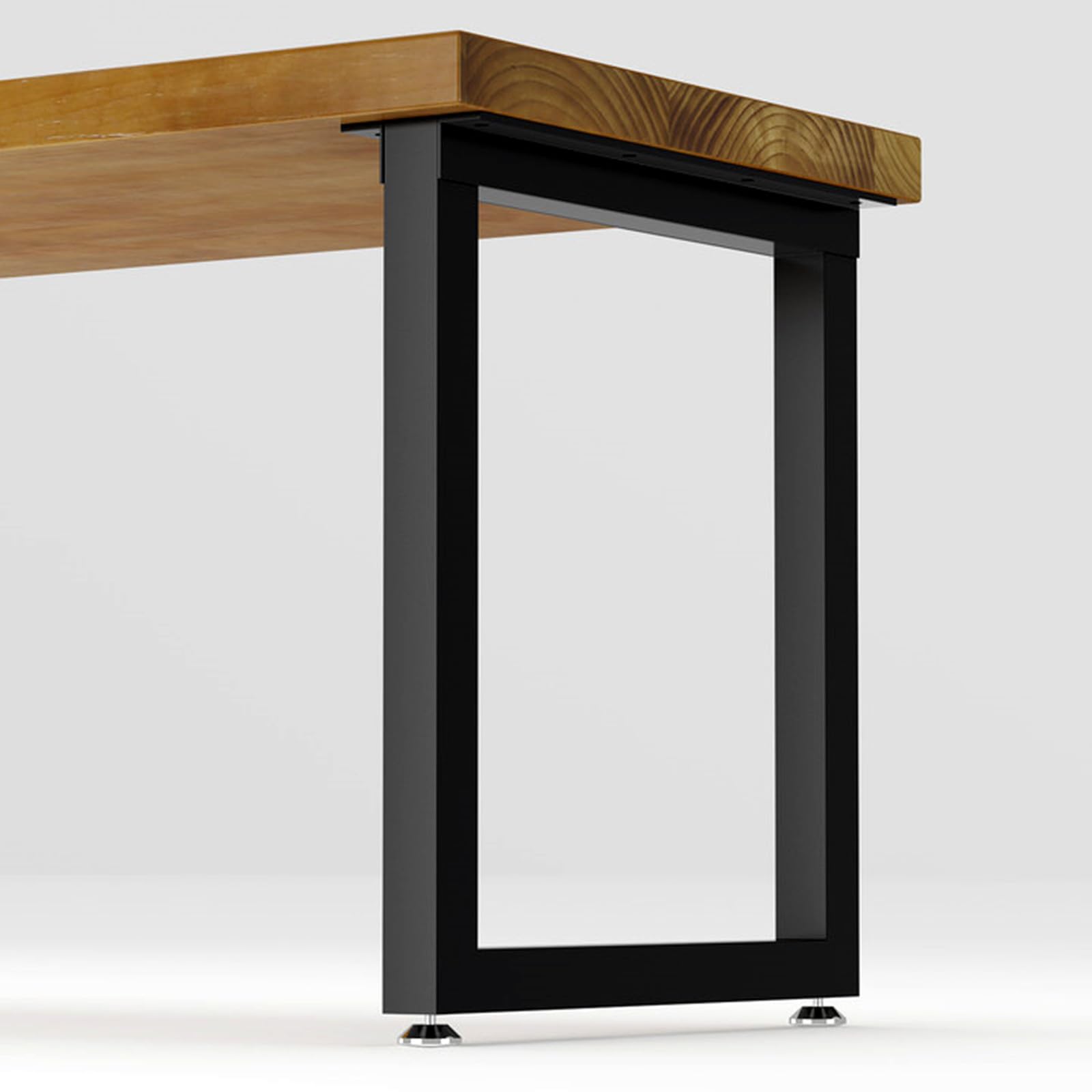 HOMEKAYT Metal Table Legs 28''H x 18''W, Mid-Century Modern Industrial Style, Black, Set of 2 (Without Board), Suitable for Desks, Tables, Benches, Consoles