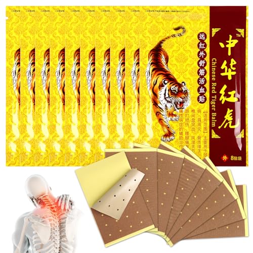 Parches Para El Dolor, 80 Parches para aliviar el dolor, Parches de Tigre Chino, parches para aliviar el dolor de cuello, parches para rodillas, para dolor de cuello, hombros y dolores