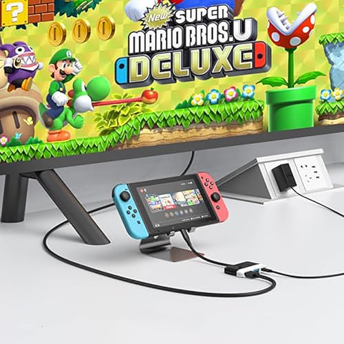 Image of Switch Dock for Nintendo Switch 2 /Switch /OLED, 3-in-1 Portable TV Dock with 4K@60Hz HDMI USB 3.0 Port USB C PD 100W Charging,Mini Travel Dock Replacement for Switch Docking Station,