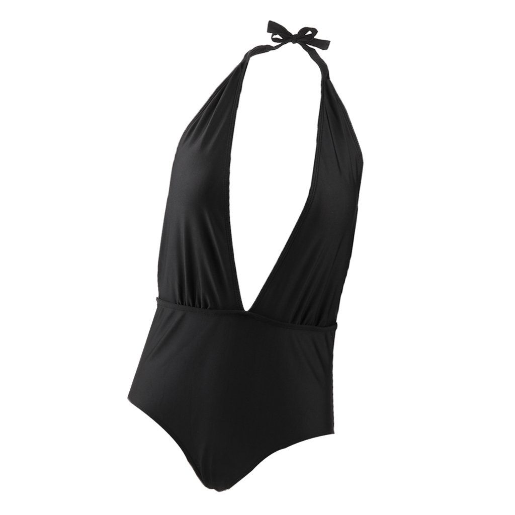 Women Smooth Ultra Soft Padding Backless Swimwear Summer Beachwear Party Vacation Clothing Accessory S Black
