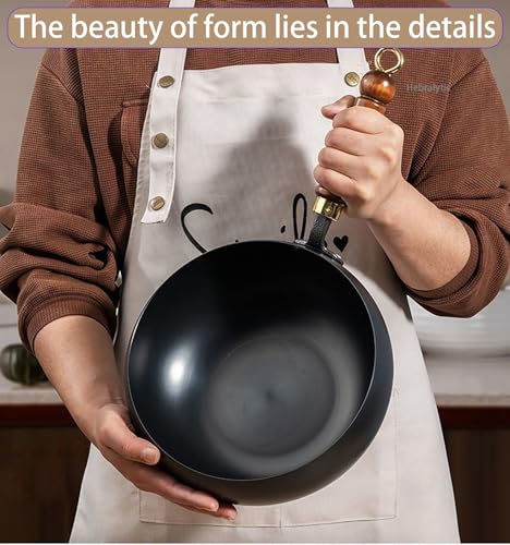 Wok de Hierro Japonés sin Recubrimiento con Tapa de Madera 26 cm miniatura 7