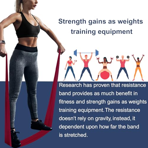 Image of A AZURELIFE Resistance Bands,Professional Long Non-Latex Elastic Stretch Bands,Exercise Bands for Physical Therapy, Yoga, Pilates, Rehab, at-Home or The Gym Workouts, Strength Training