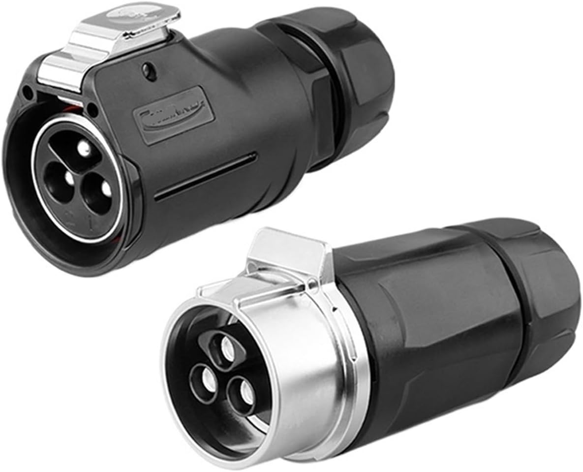 LP-28 screw connection aviation 3 core 50A mixed waterproof connector lock wire type(Female plug)