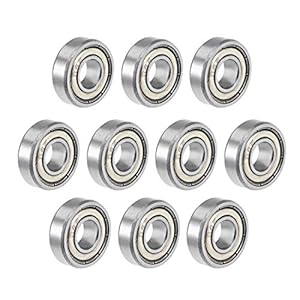 sourcing map R4ZZ Deep Groove Ball Bearing 1/4″x5/8″x0.196″ Double Shielded ABEC-3 Bearings 10-Pack