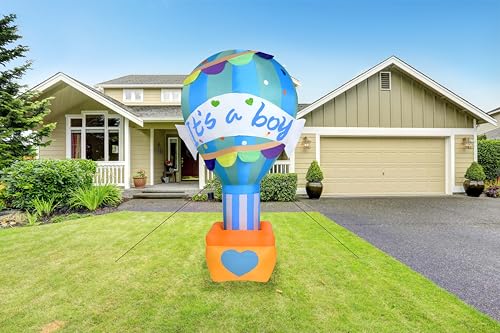 Fraser Hill Farm 10-Ft. It's a Boy Balloon Sign Inflatable Lawn Decoration with Lights, Festive Outdoor Blow Up Decoration for Baby Shower Celebration Party with Blower, Stakes, Ropes, and Storage Bag by Fraser Hill Farm - Image 2