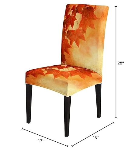 Bisead 20210821248897 Maple Chair Covers Removable Set Of 4 Vintage Dining Chair Slipcovers Yellow Autumn Fall Leaves Brown Decorative Seat Slipcovers thumb #8
