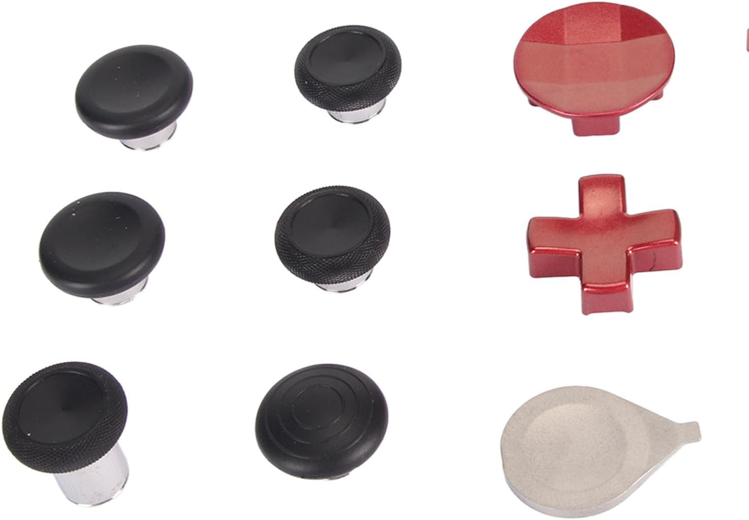 Metal Thumbsticks for One Elite Series 2, 13 in 1 Replacement Buttons Kit Includes 12 x Pushbuttons1 x Pick 1 x Storage Bag (Red)