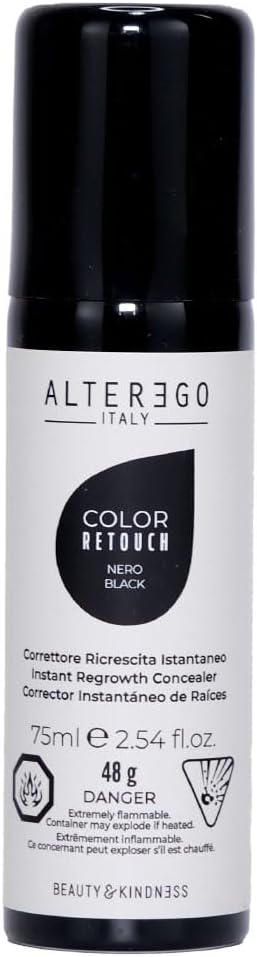 Alterego Color Retouch Black 75ml – ritocco colore spray nero