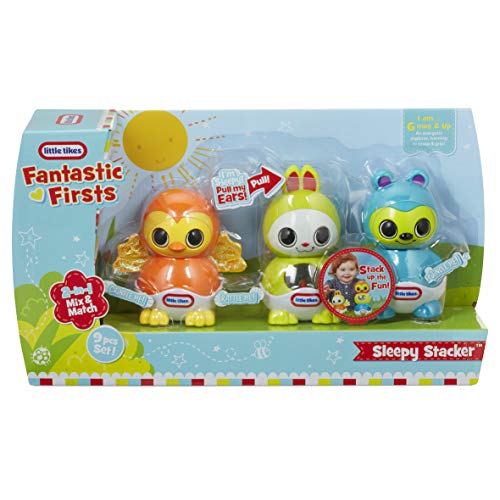 Little Tikes Sleepy Stacker Primi Passi. Giocattolo 2 In 1 Mischia E Abbina Con Effetti Sonori, Sonaglio Ed Elementi Spiegazzati. Adatto Dai 6 Mesi - 8