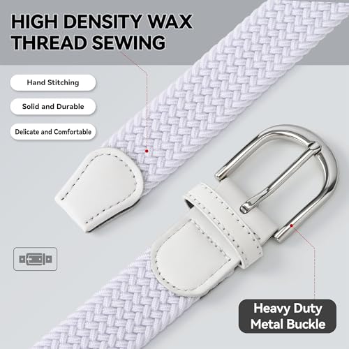 Image of Mile High Life | Braided Stretch Elastic Belts | Pin Oval Solid Black Belt Buckle | PU Loop End Tip Men /Women /Junior Belt