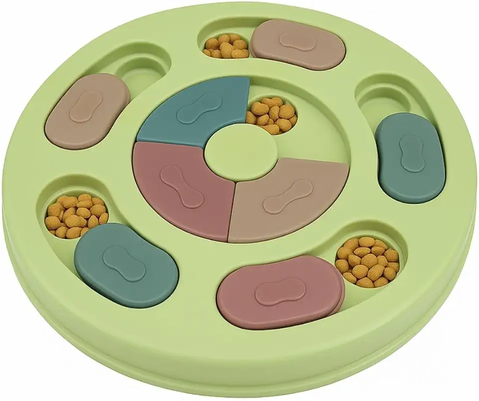 Puzzle Comedouro Interativo para Cães Ansiosos Antiderrapante e Alimentação Lenta (VERDE)