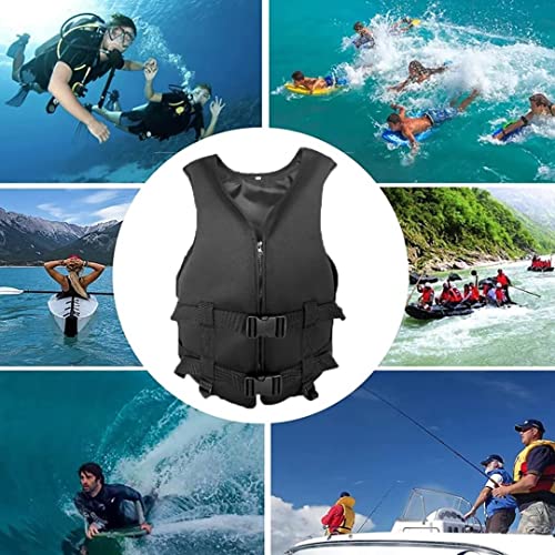 Foto von Schwimmweste Erwachsene, Rettungsweste Erwachsenen, Auftriebsweste Kinder, Schwimmwesten für Erwachsene 25-120Kg, Schwimmhilfe Sicherheitsjacke, Rot, S