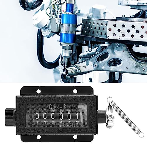 Drehzähler Mechanisch D94-S 0-999999 6-stelliger rücksetzbarer Manueller Hubzähler für Stanzzähler, Zähler Mechanisch, D94-S