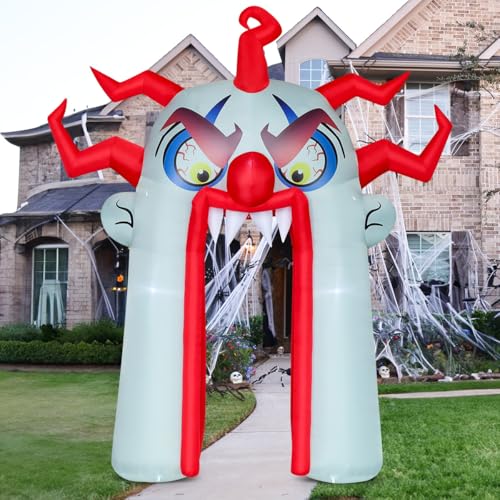 Image of GOOSH 12.8 FT Halloween Inflatable Clown Archway Outdoor Decorations Blow Up Yard with Halloween Arch Built-in LEDs for Garden Lawn Indoor Party Decor