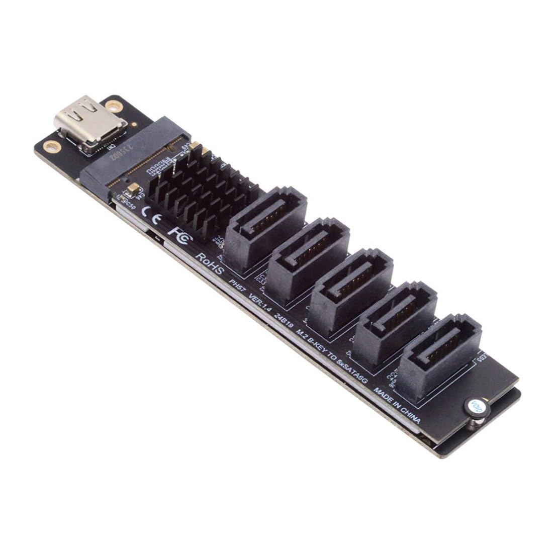 chenyang USB 3.1 Gen 2 a 5 SATA 3.0 Port Multiplier Extension Card Adapter per scheda madre SATA Hard Drive Port Extension con chipset JMB575 JMS580