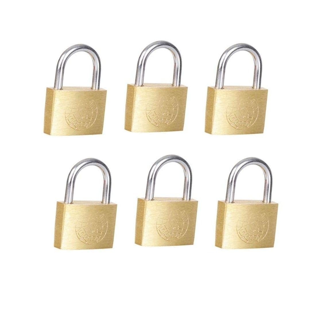 SB 25mm Solid Brass Padlock with Keys, Small Mini Security Lock for Luggage, Suitcases, Backpacks, Gym Lockers, and Zipper Bags | Set of 6-image-36