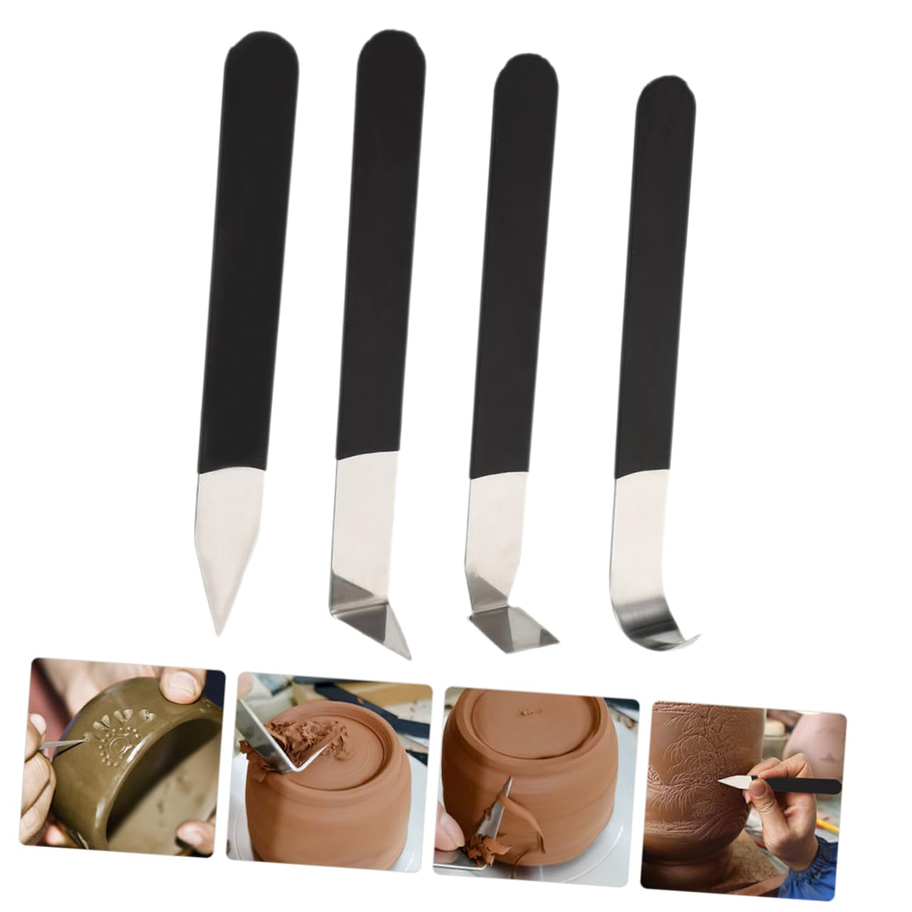 Lurrose 8 Pz Strumenti per intagliare l'argilla Utensili in Ceramica Ceramica Strumenti di modellazione delle Texture Strumento per la creazione di Maniglie intagliare Utensili da Taglio