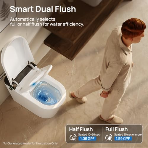 Image of DeerValley Bidet Toilet with Bubble Spa Wash, Auto Open /Close & Foam Shield