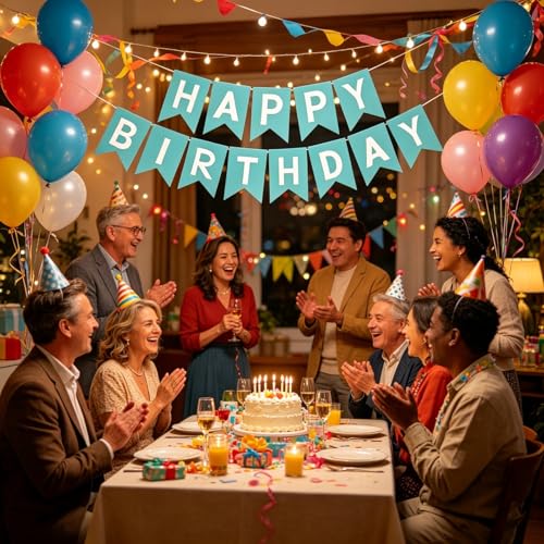 Image of Happy Birthday Banner Birthday Party Supplies (Blue 2)