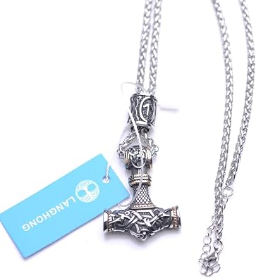 Norse Viking Thor Hammer Necklace Mjolnir Necklace for Men Talisman Jewelry