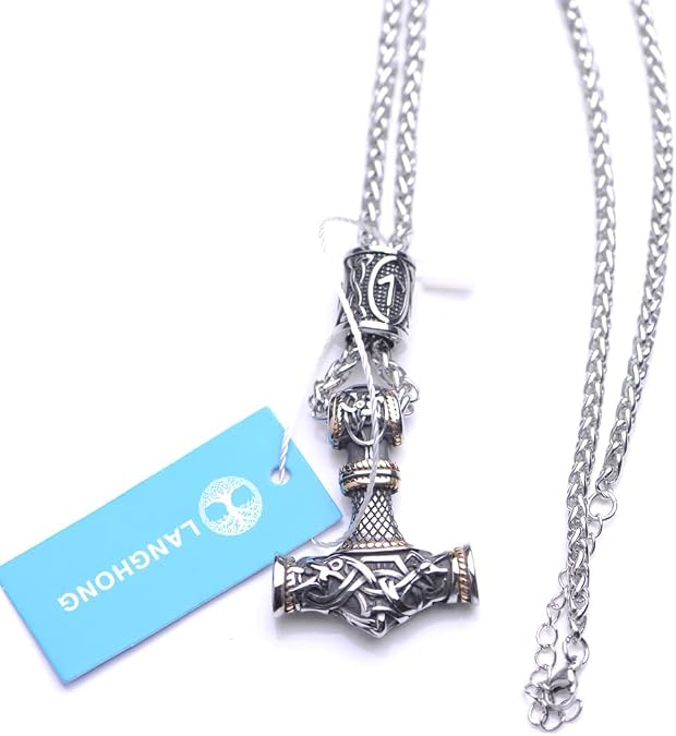 Norse Viking Thor Hammer Necklace Mjolnir Necklace for Men Talisman Jewelry
